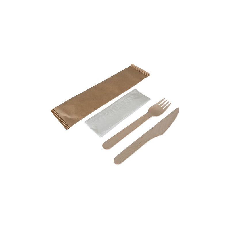 Kit de Couverts en Bois, 3 en 1