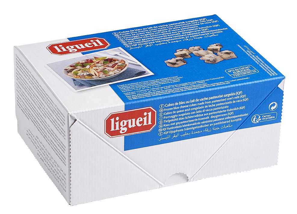 Ligueil, Cubes de Bleu au Lait de Vache Pasteurisé Surgelées (IQF)