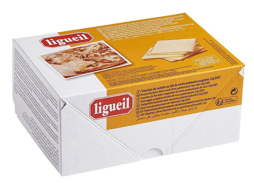 Ligueil, Tranches de Raclette au Lait de Vache Pasteurisé Surgelées