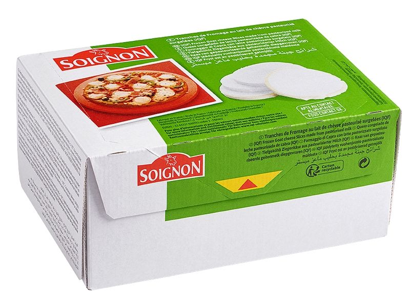 Soignon, Tranches de Fromage au Lait de Chèvre Pasteurisé Surgelées